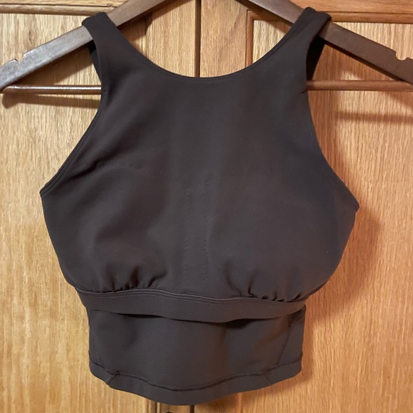 Lululemon Align High Neck Tank Top Espresso Brown 2/XS Removable Pads Included - Picture 7 of 13